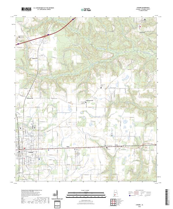US Topo 7.5-minute map for Atmore AL
