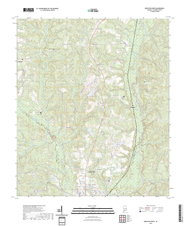 US Topo 7.5-minute map for Brewton North AL