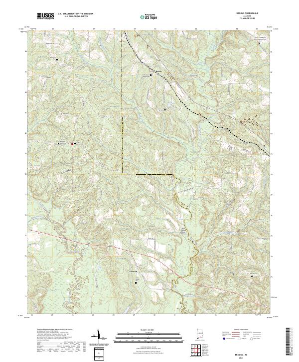 US Topo 7.5-minute map for Brooks AL