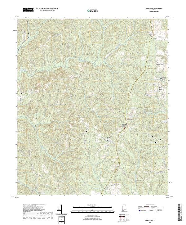 US Topo 7.5-minute map for Burnt Corn AL