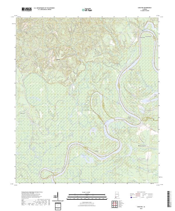 US Topo 7.5-minute map for Carlton AL