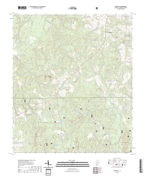 US Topo 7.5-minute map for Carolina AL