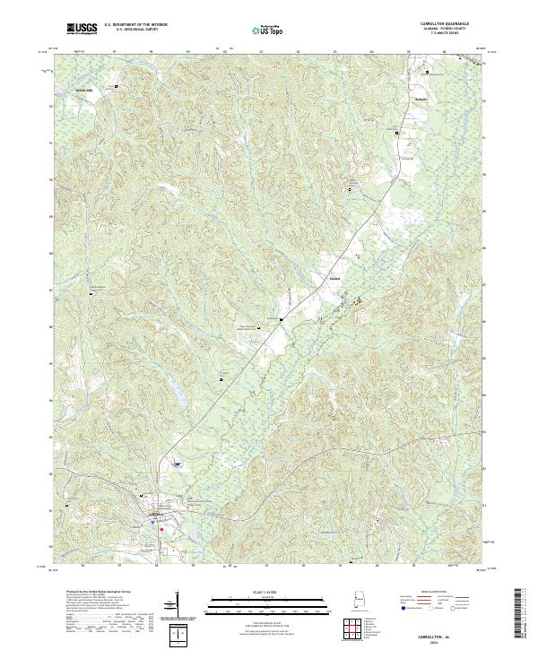 US Topo 7.5-minute map for Carrollton AL