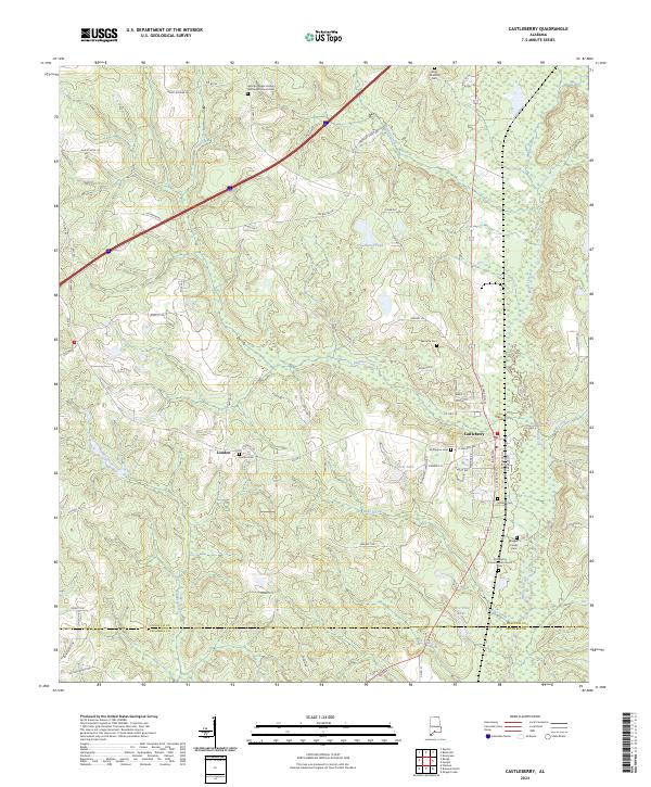 US Topo 7.5-minute map for Castleberry AL