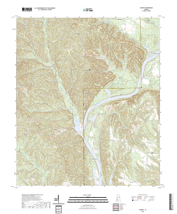 US Topo 7.5-minute map for Chance AL