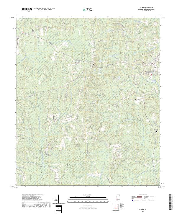 Chatom US Topo 7.5-minute map for Chatom AL – American Map Store
