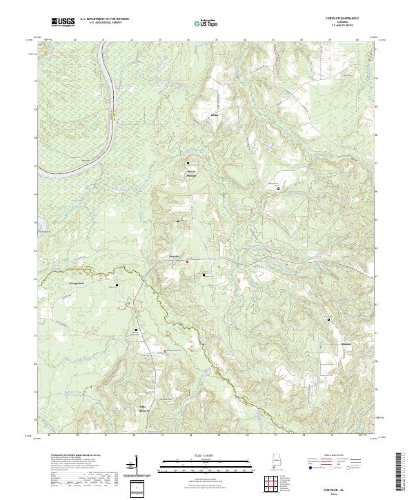 US Topo 7.5-minute map for Chrysler AL