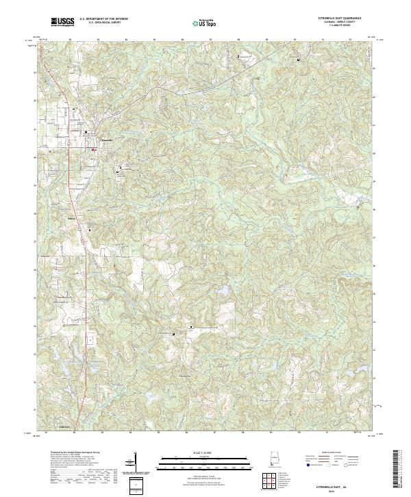 US Topo 7.5-minute map for Citronelle East AL