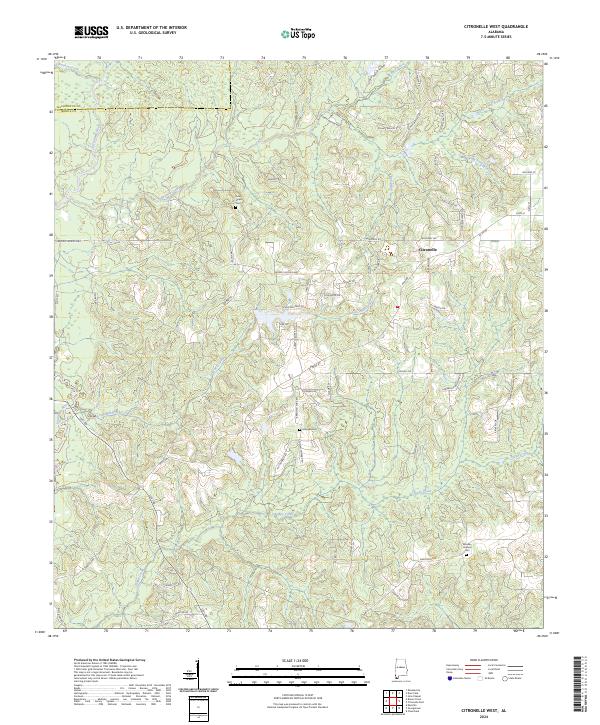 US Topo 7.5-minute map for Citronelle West AL