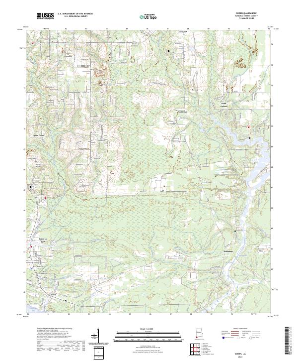 US Topo 7.5-minute map for Coden AL