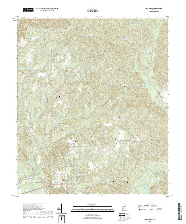 US Topo 7.5-minute map for Coffeeville AL