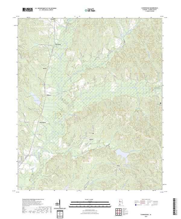 US Topo 7.5-minute map for Cunningham AL
