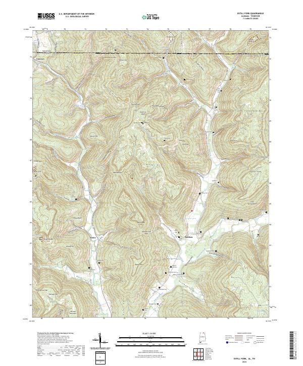 US Topo 7.5-minute map for Estill Fork ALTN
