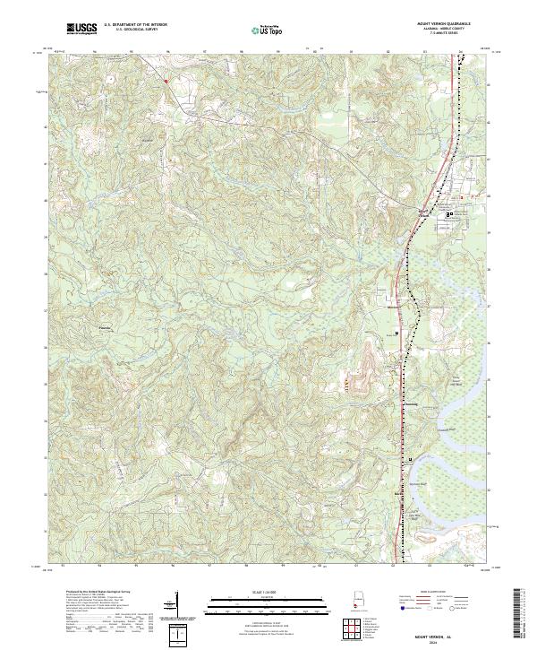 US Topo 7.5-minute map for Mount Vernon AL
