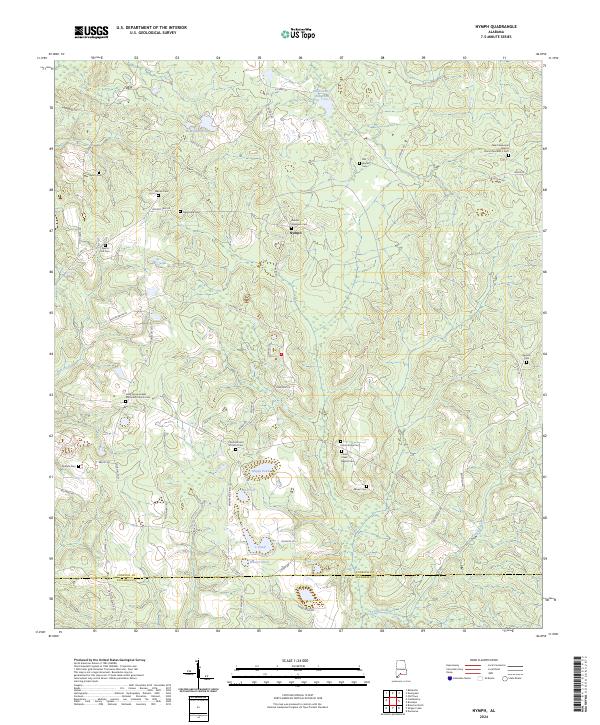 US Topo 7.5-minute map for Nymph AL – American Map Store