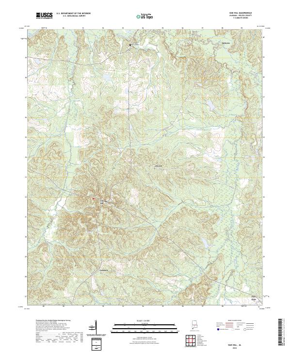 US Topo 7.5-minute map for Oak Hill AL