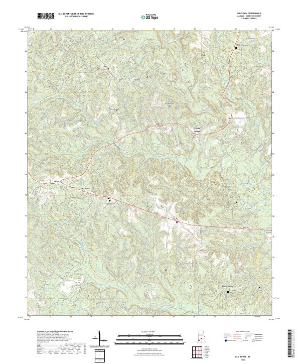 US Topo 7.5-minute map for Old Town AL