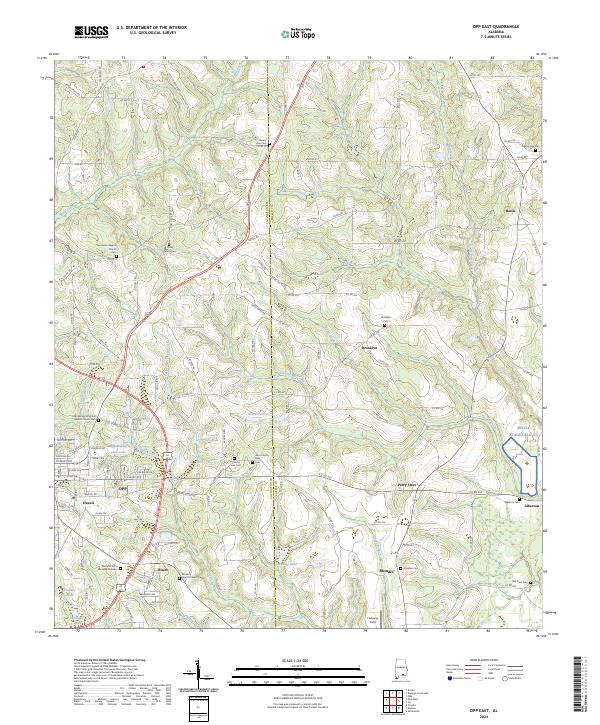 US Topo 7.5-minute map for Opp East AL