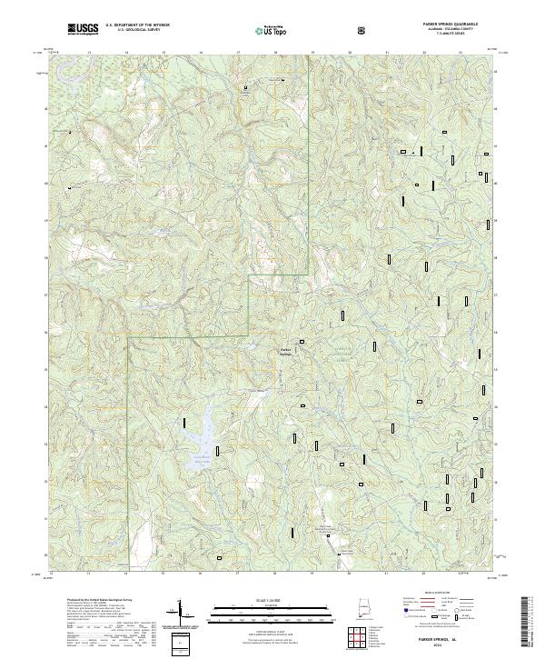 US Topo 7.5-minute map for Parker Springs AL