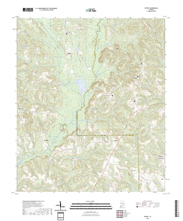 US Topo 7.5-minute map for Petrey AL