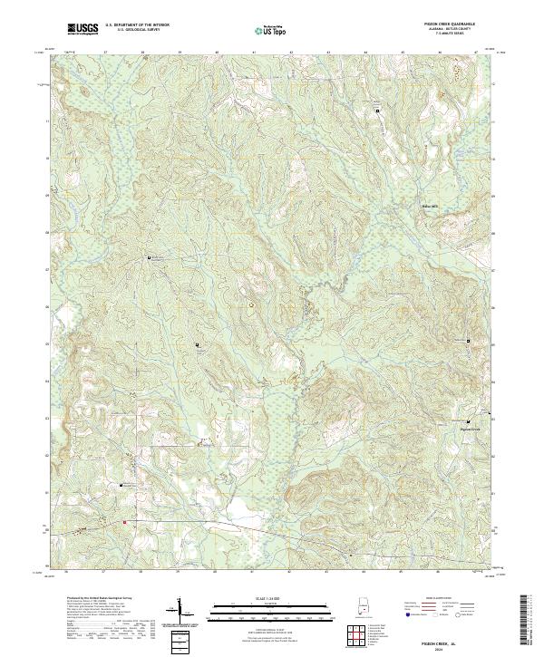 US Topo 7.5-minute map for Pigeon Creek AL