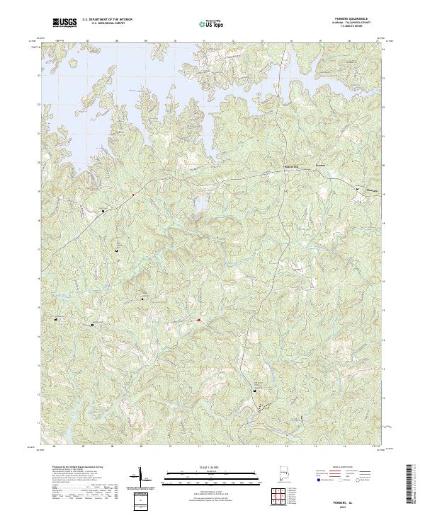 US Topo 7.5-minute map for Ponders AL