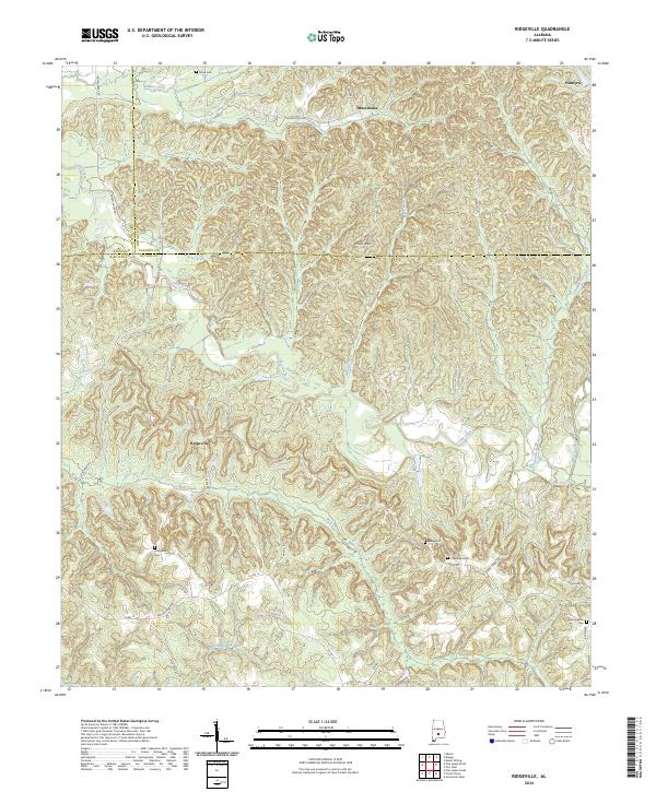 US Topo 7.5-minute map for Ridgeville AL
