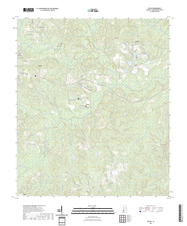 US Topo 7.5-minute map for Rutan AL