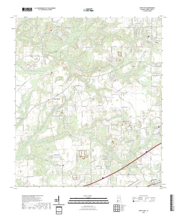 US Topo 7.5-minute map for Saint Elmo AL