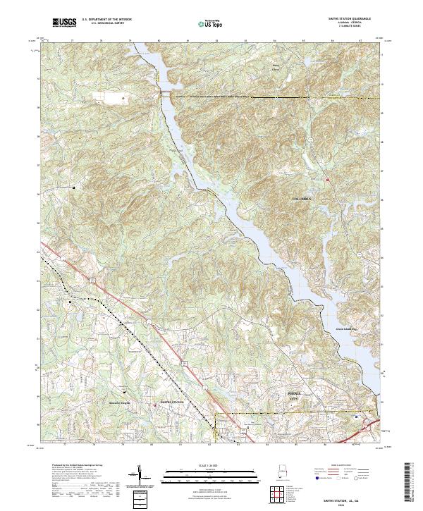 US Topo 7.5-minute map for Smiths Station ALGA