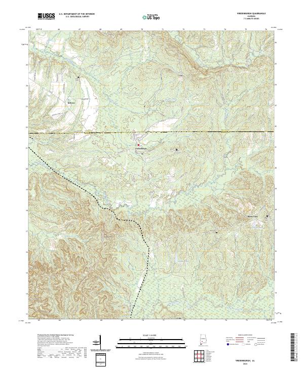 US Topo 7.5-minute map for Vredenburgh AL