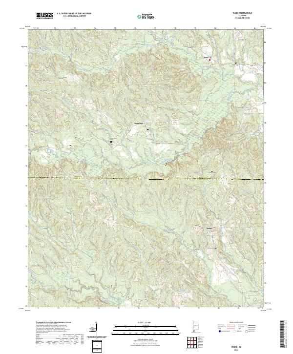 US Topo 7.5-minute map for Ward AL