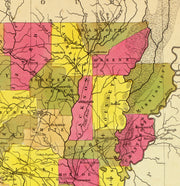 A New Map of Arkansas - Canals, Roads, and Distances, 1847