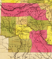 A New Map of Arkansas - Canals, Roads, and Distances, 1847