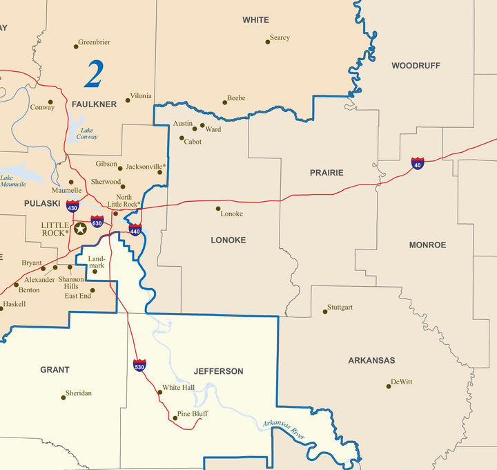 Arkansas Congressional District Wall Map
