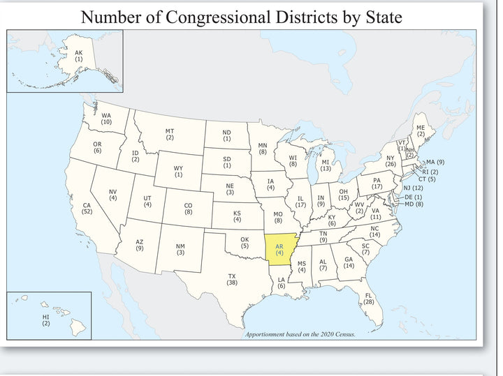 Arkansas Congressional District Wall Map