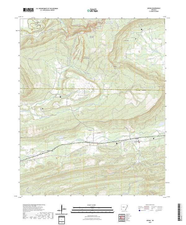 US Topo 7.5-minute map for Adona AR
