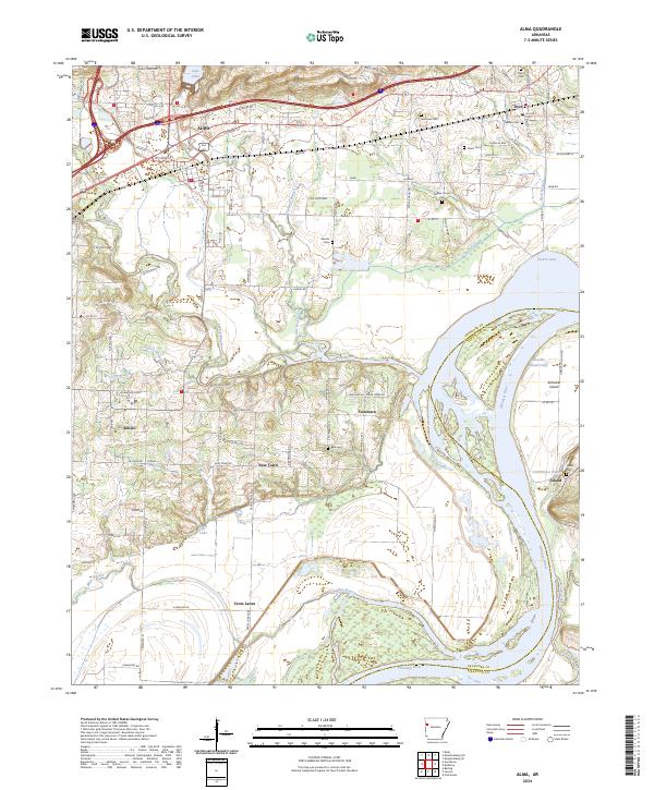 US Topo 7.5-minute map for Alma AR