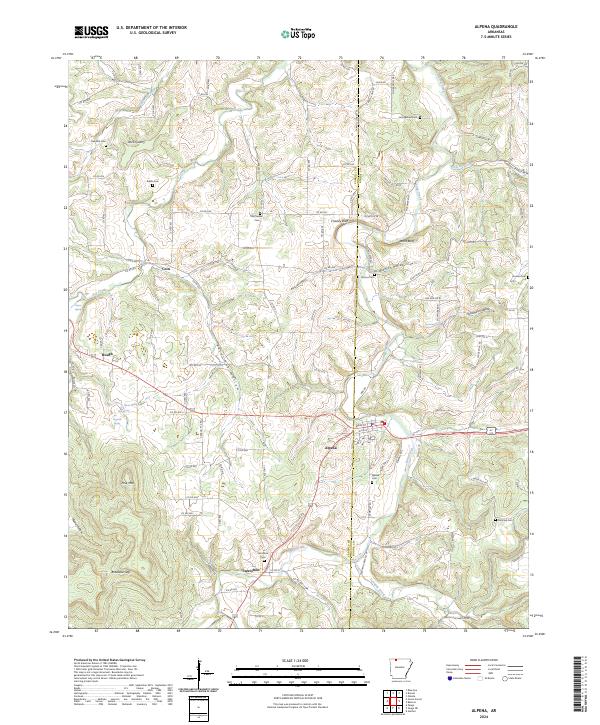 US Topo 7.5-minute map for Alpena AR