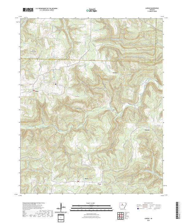 US Topo 7.5-minute map for Alread AR
