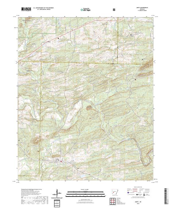 US Topo 7.5-minute map for Amity AR