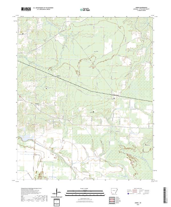 US Topo 7.5-minute map for Arden AR