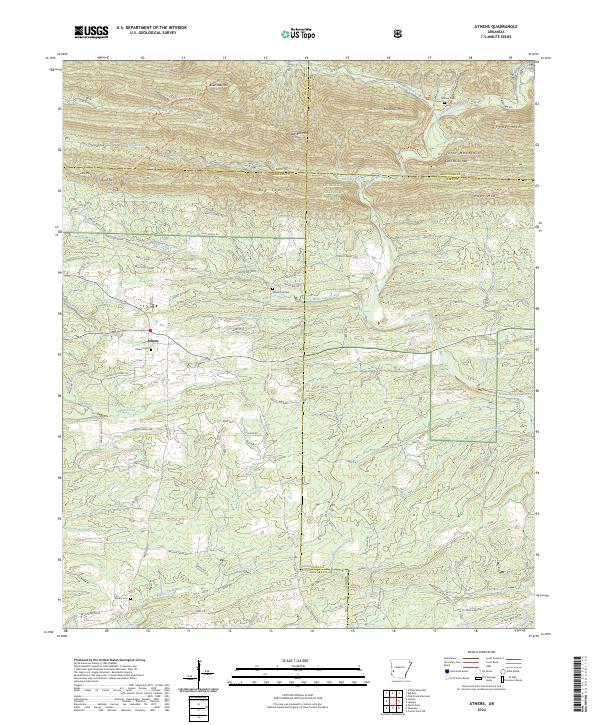 US Topo 7.5-minute map for Athens AR