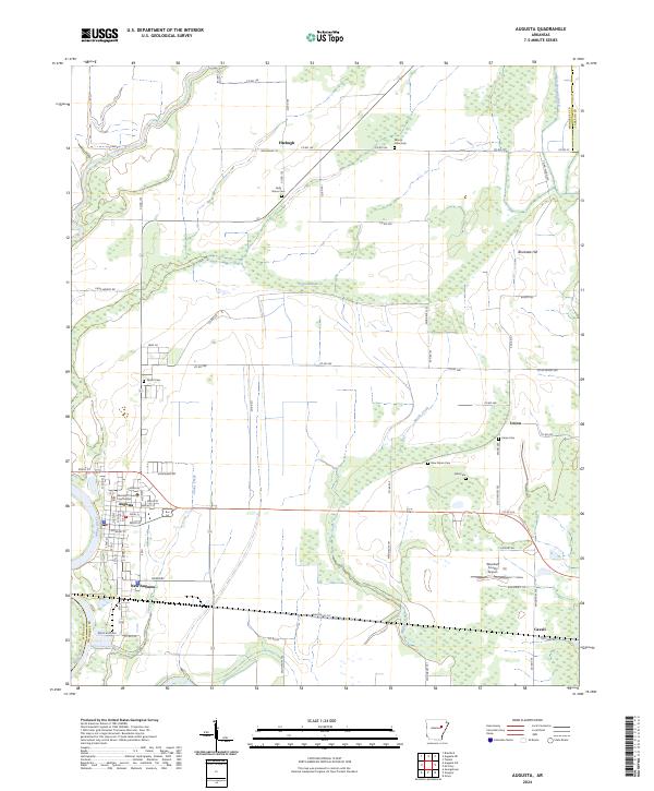 US Topo 7.5-minute map for Augusta AR – American Map Store