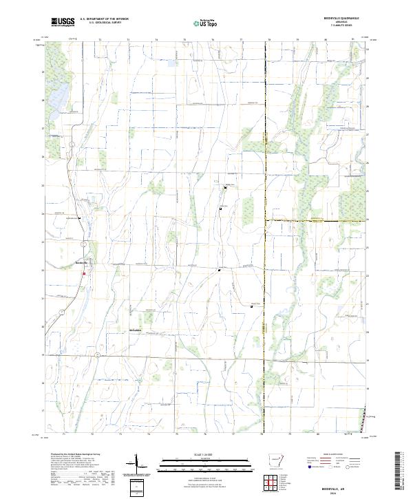 US Topo 7.5-minute map for Beedeville AR
