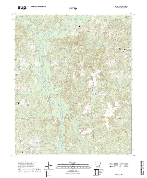 US Topo 7.5-minute map for Bluff City AR