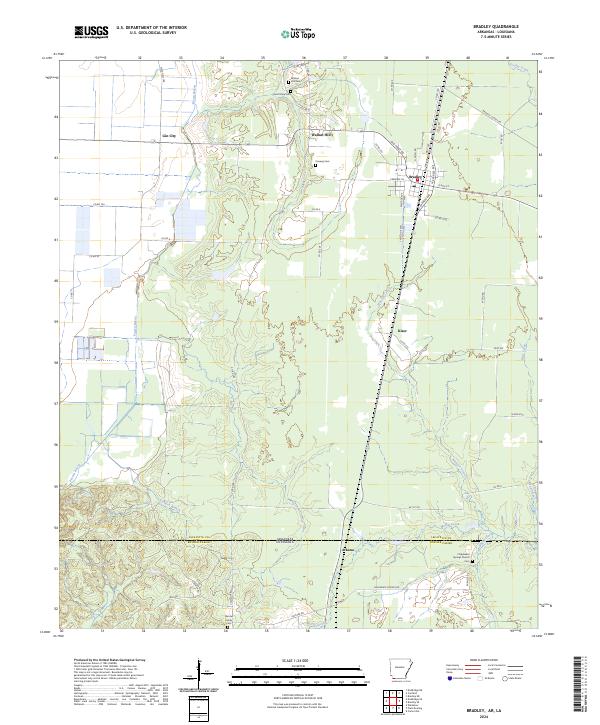 US Topo 7.5-minute map for Bradley ARLA – American Map Store