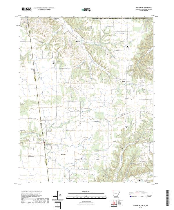 US Topo 7.5-minute map for Colcord NE AROKMO