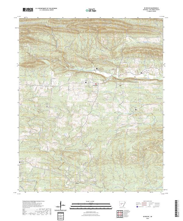 US Topo 7.5-minute map for De Roche AR – American Map Store