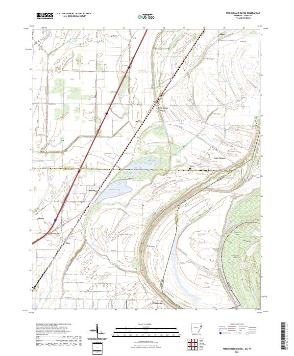 US Topo 7.5-minute map for Frenchmans Bayou ARTN